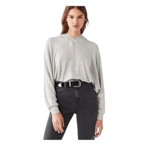 Project Social T Julia Hoodie Sweatshirt Gray Fleece Dolman Long Sleeve Pull-Ove